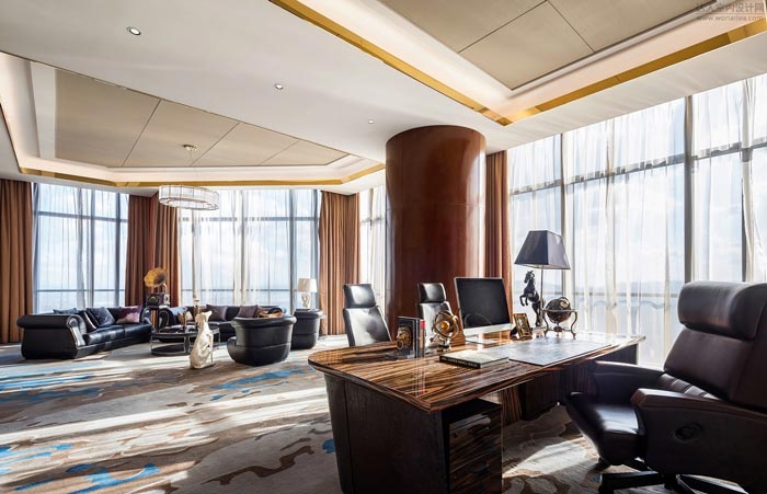 金融控股公司董事長辦公室裝修設(shè)計(jì)效果圖