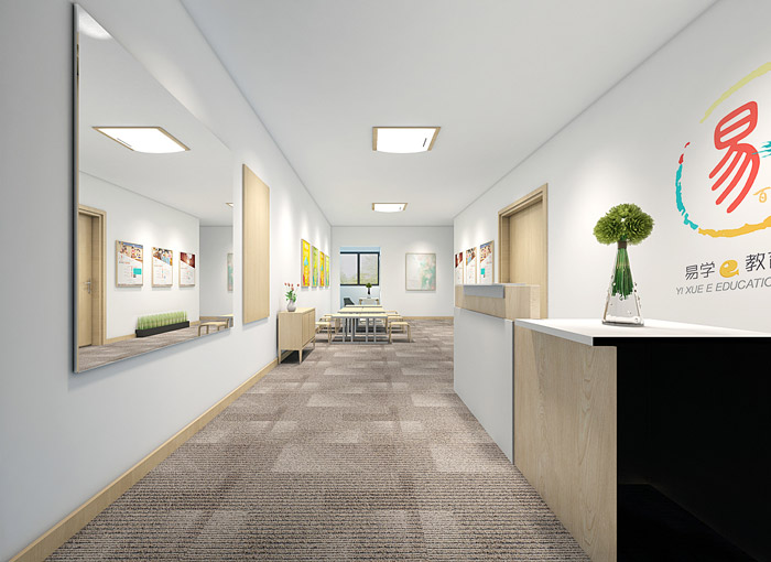 教育培訓機構前臺裝修設計效果圖