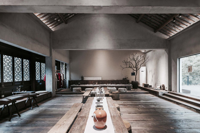 中式古典辦公室辦公區(qū)裝修設計效果圖