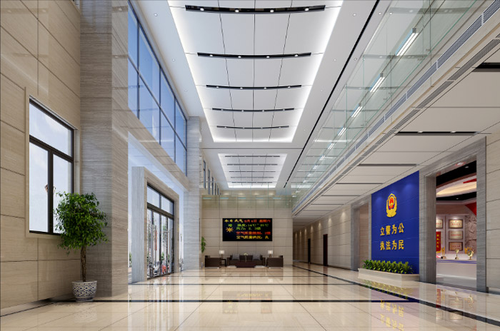 公安辦公樓大廳裝修設計效果圖