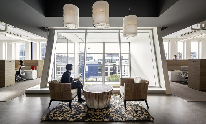 200人辦公室交流區裝修設計效果圖
