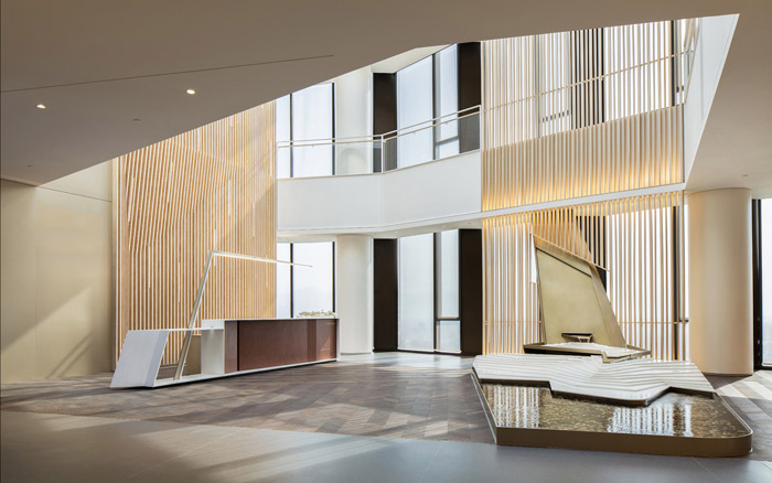 集團辦公室前臺設計效果圖