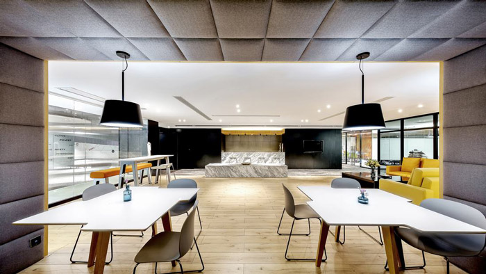 創意辦公室前臺裝修設計效果圖