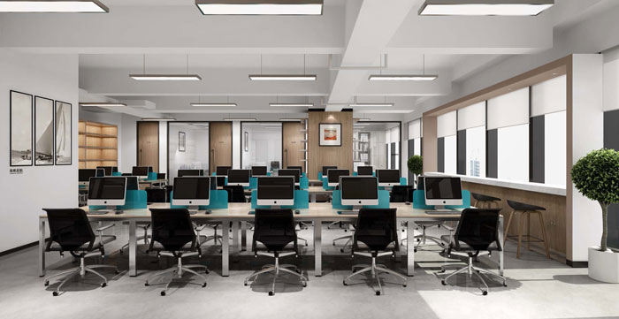 食品公司辦公室辦公區裝修設計效果圖