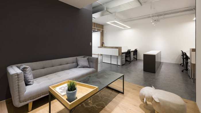 鞋業公司辦公室交流區裝修設計效果圖