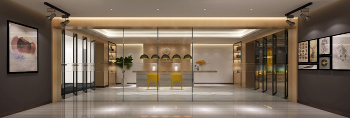 金融辦公室進門區(qū)裝飾設計效果圖