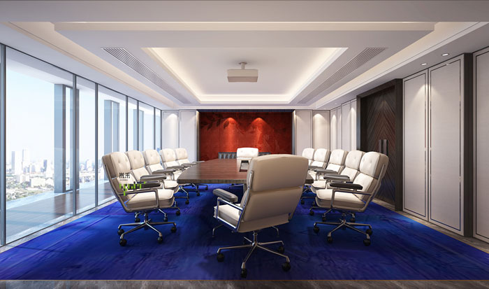 金融公司辦公室會議室設計方案效果圖