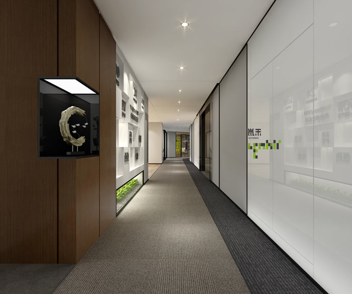 杭州科技公司辦公室過(guò)道裝修設(shè)計(jì)效果圖