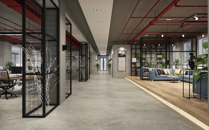 工業風辦公室過道設計效果圖