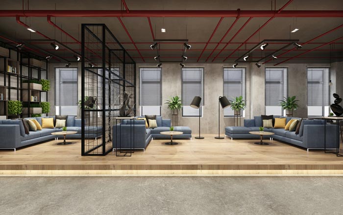 工業風辦公室接待區設計效果圖