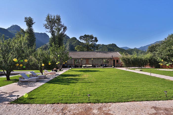 鄉村精品民宿庭院裝修設計效果圖